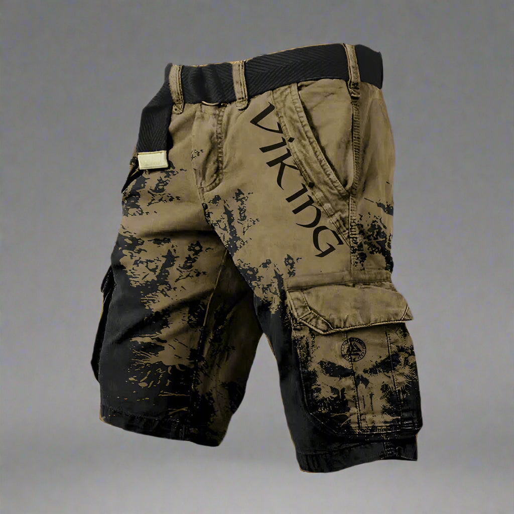 PRINTED CARGO SHORTS