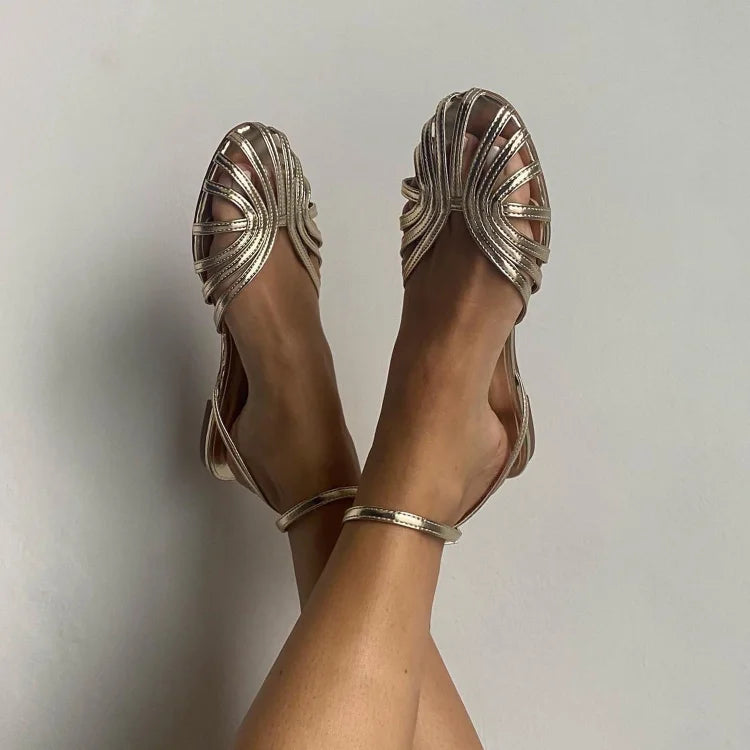 VITTORIA GOLD EMBELLISHED SANDALS