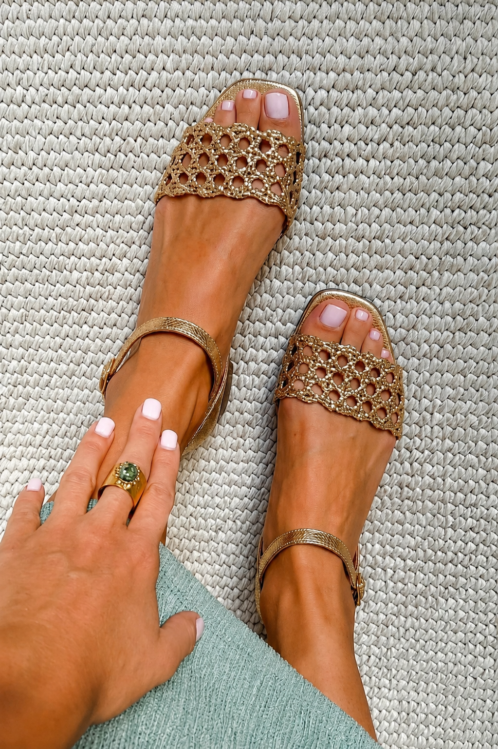 AURORA GOLD SUMMER CHARM SANDALS
