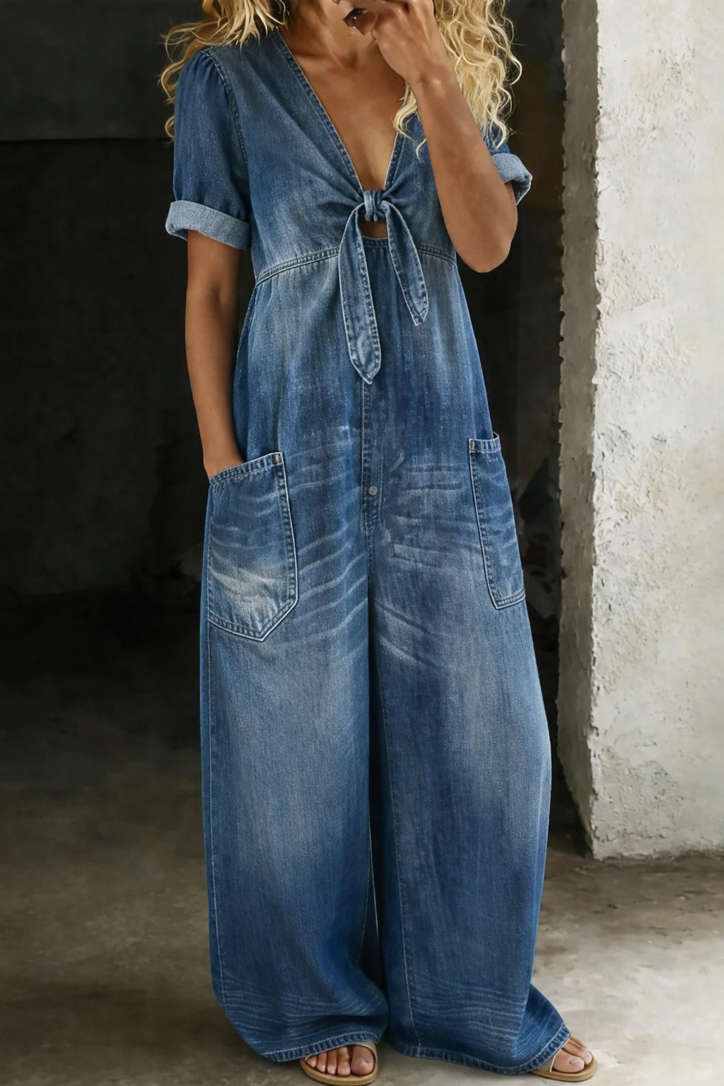 MAYA DENIM ROMPER