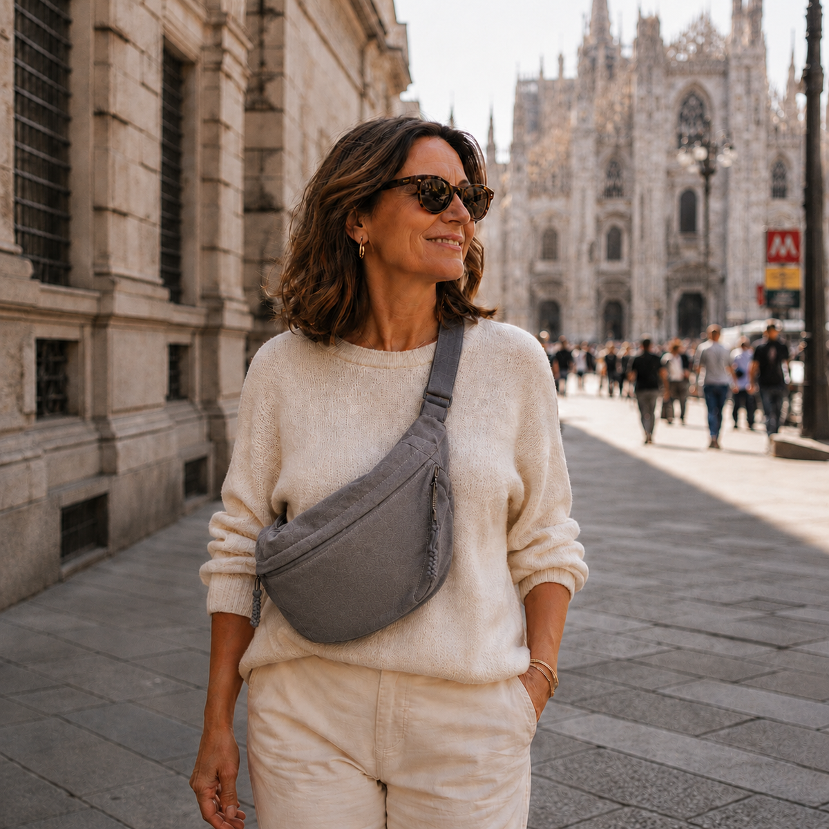GREY SHOULDER BAG