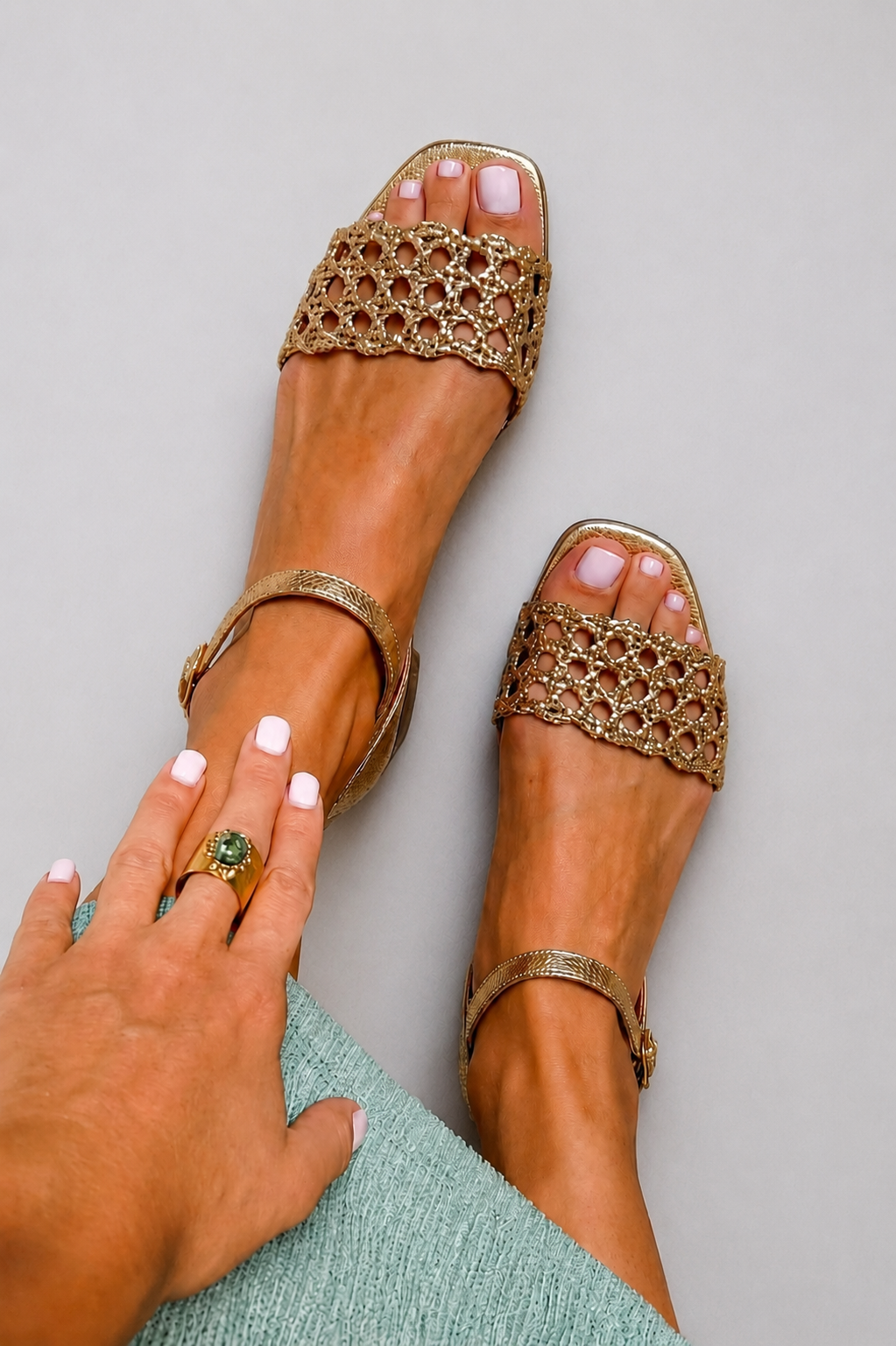 AURORA GOLD SUMMER CHARM SANDALS