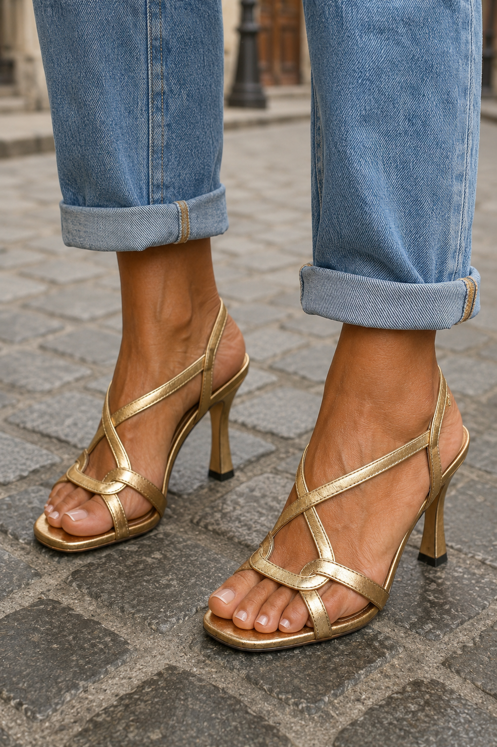 ELISABETTA GOLD SUMMER CHARM SANDALS