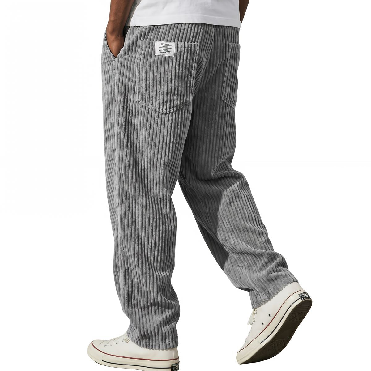Men's Corduroy Pants with Elastic Waist