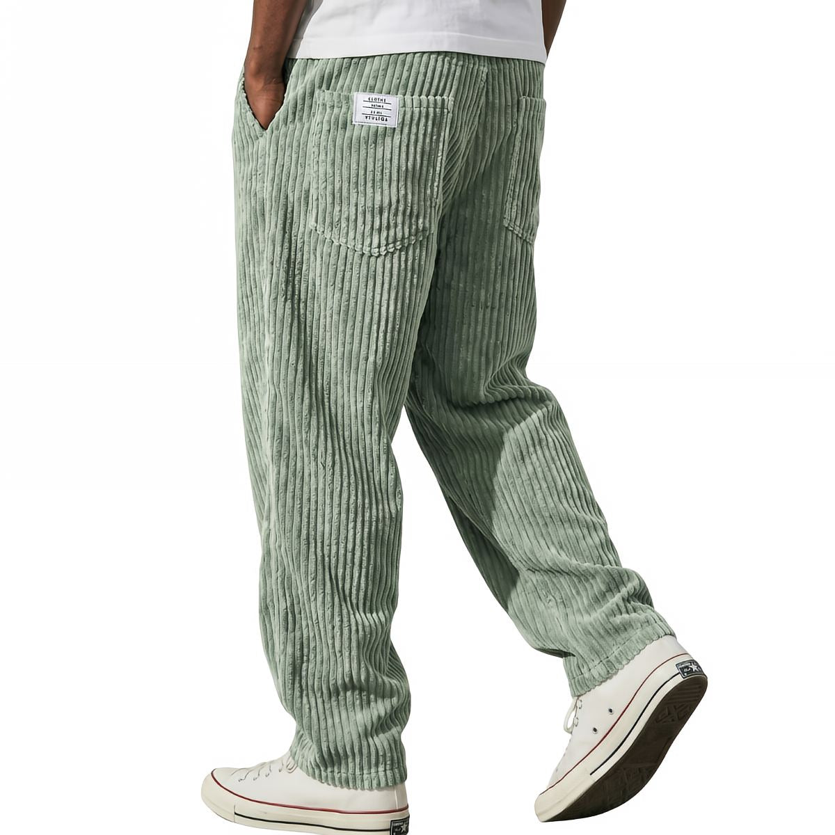 Men's Corduroy Pants with Elastic Waist