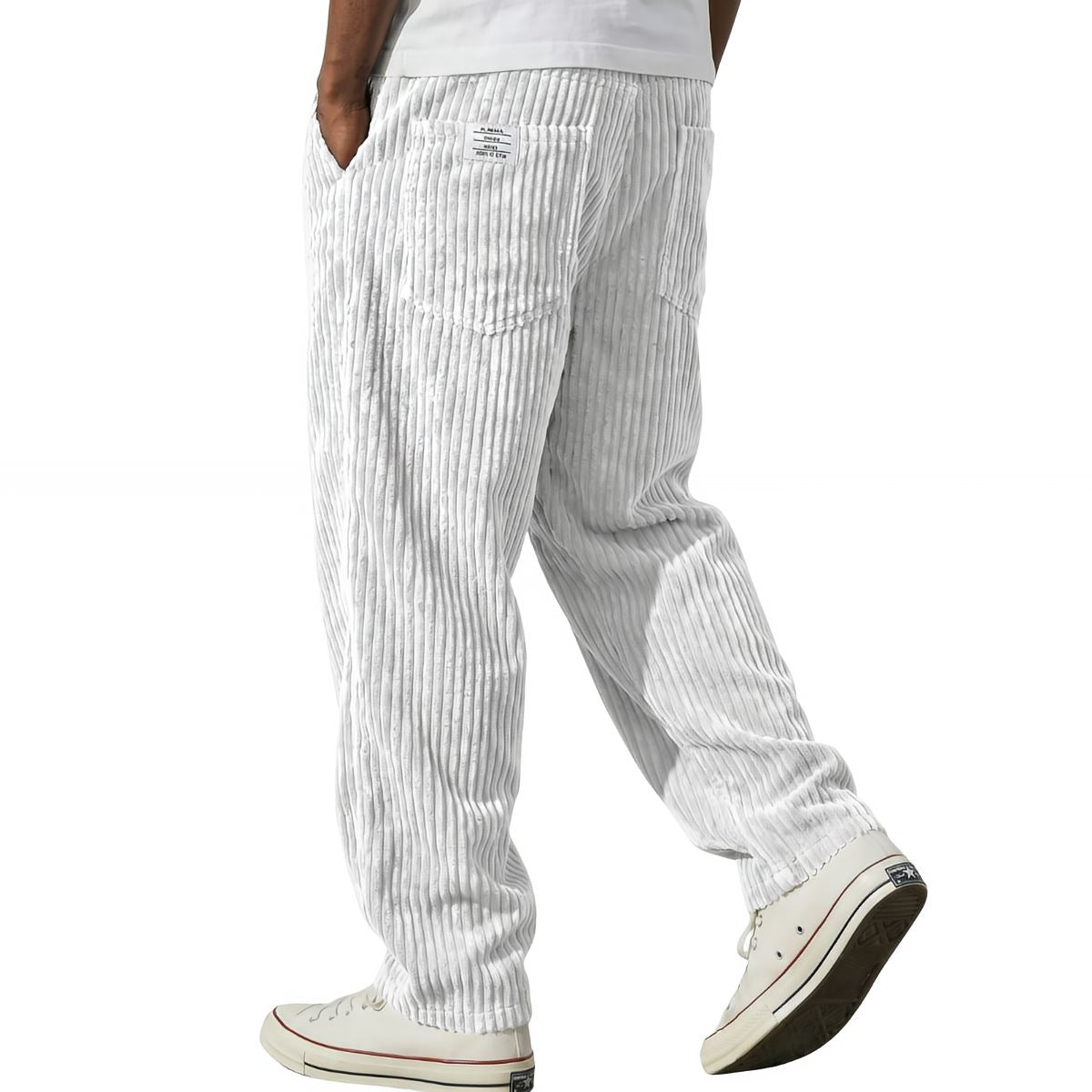 Men's Corduroy Pants with Elastic Waist