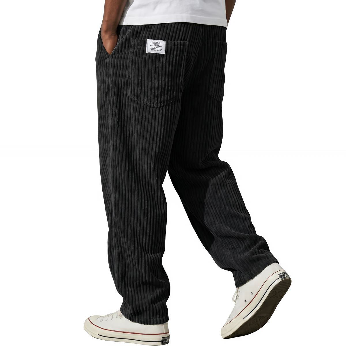 Men's Corduroy Pants with Elastic Waist