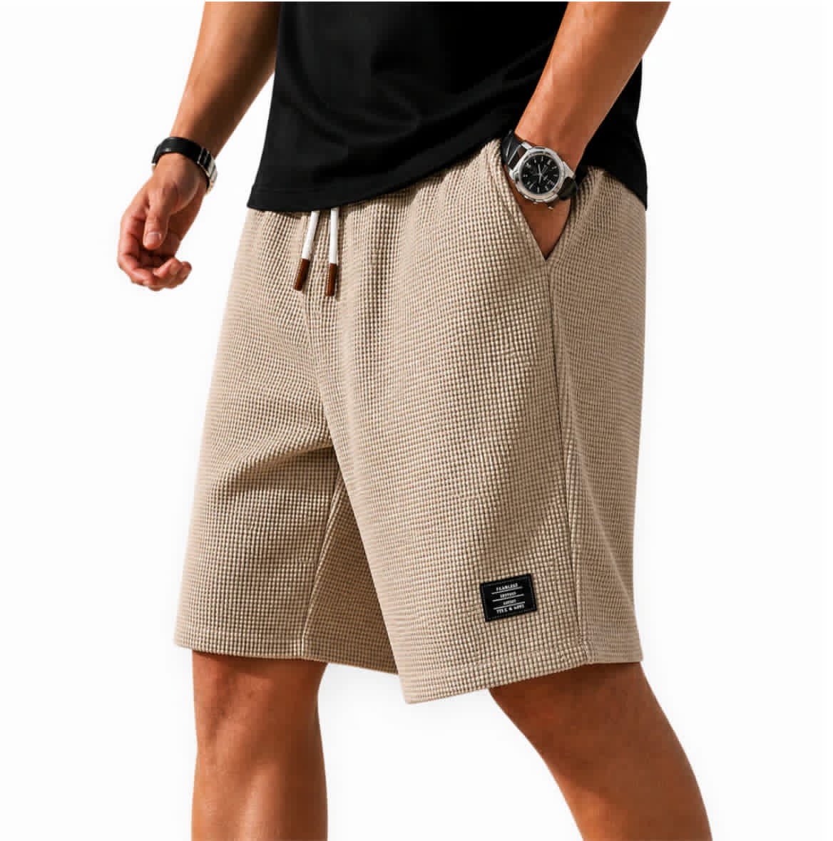 SUMMER WAFFLE BERMUDA SHORTS