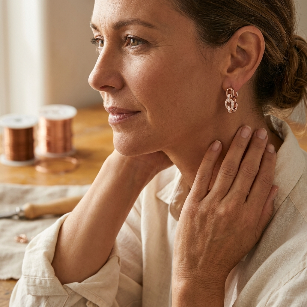 TEXTURED COPPER NUGGET EARRINGS