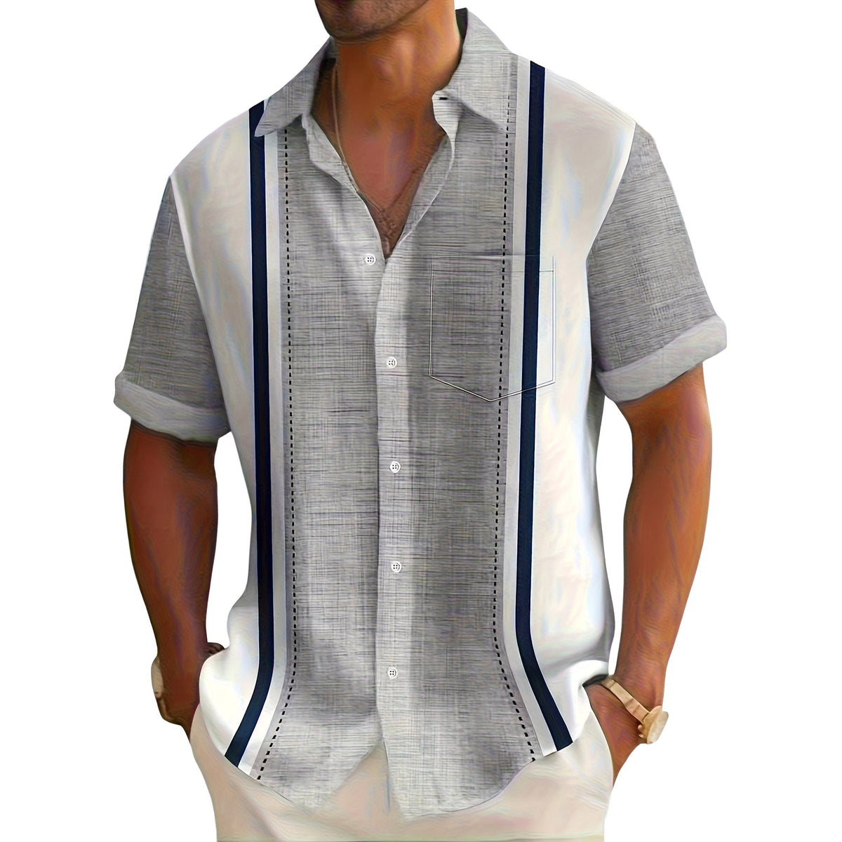 STRIPED RESORT SHIRT