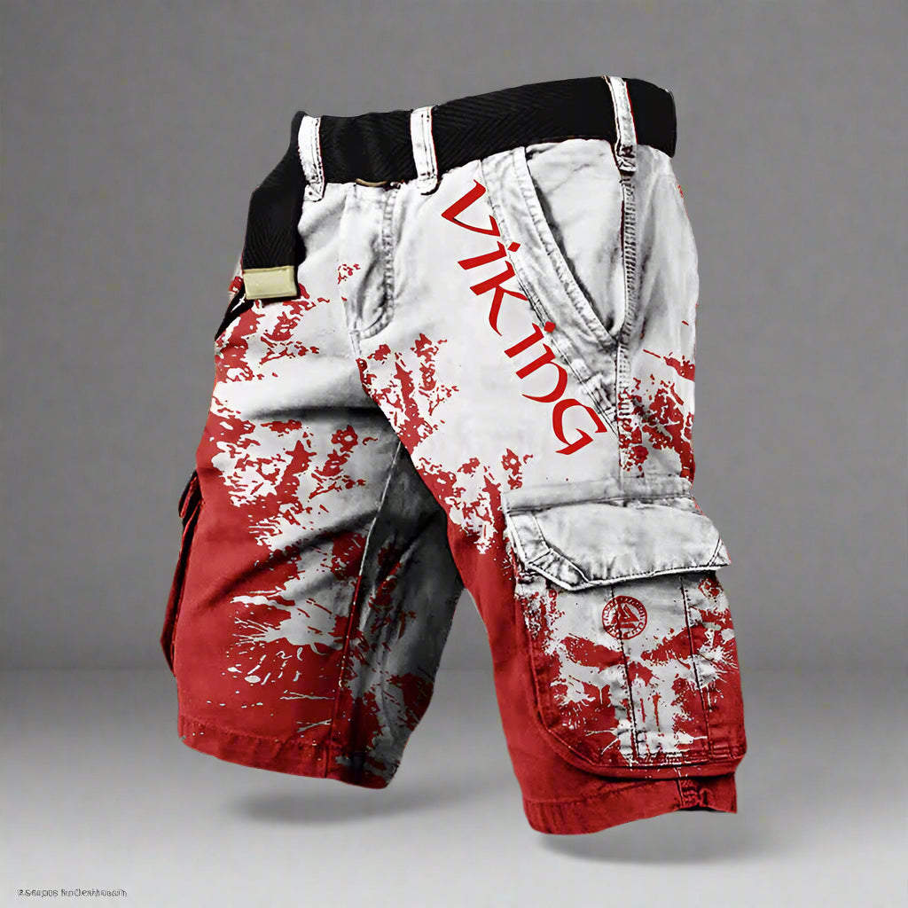 PRINTED CARGO SHORTS