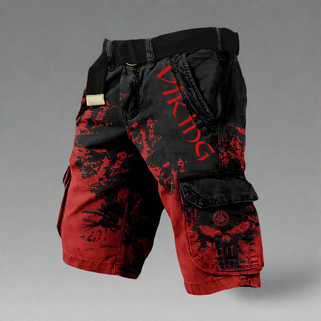 PRINTED CARGO SHORTS