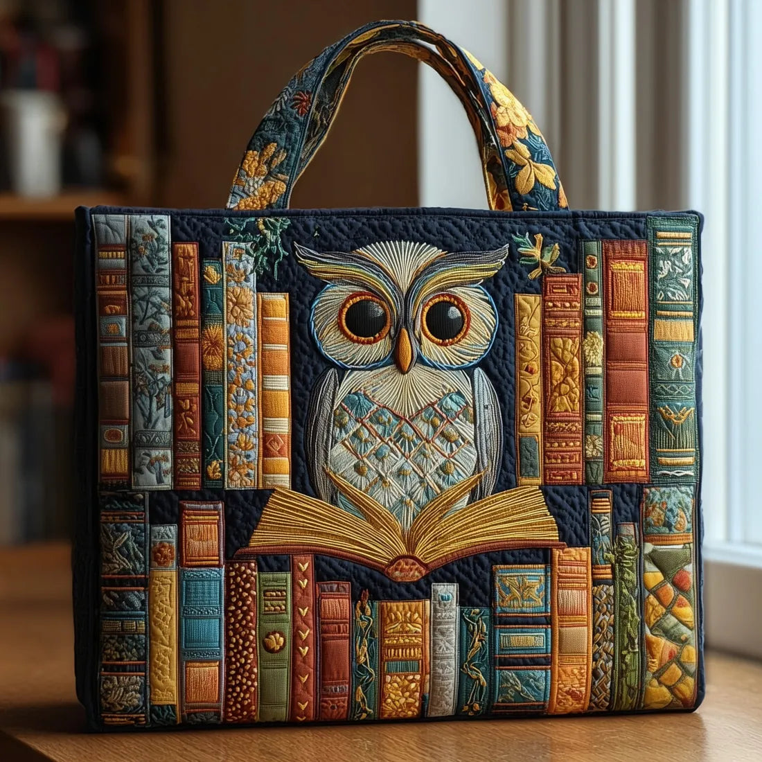 OWL & VINTAGE BOOKS TOTE BAG
