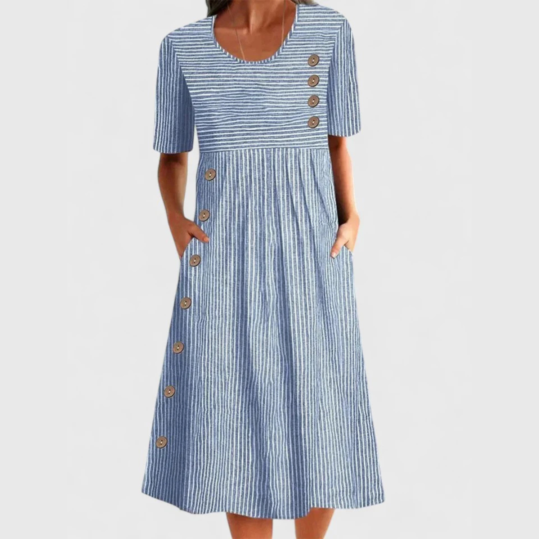 JULIA STRIPED MIDI DRESS