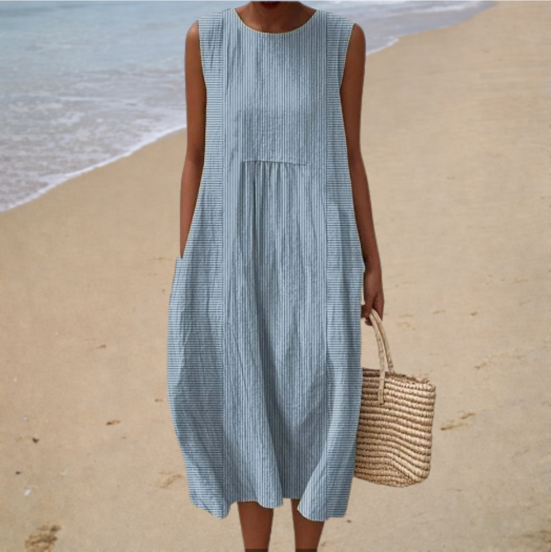 SLEEVELESS SUMMER DRESS - SKY BLUE