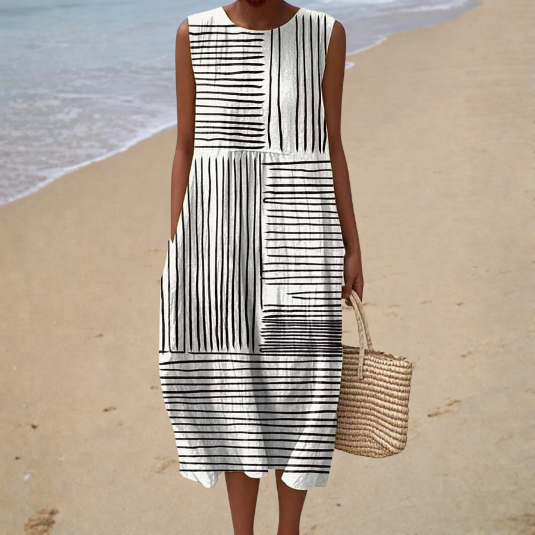 SLEEVELESS SUMMER DRESS - CHECK