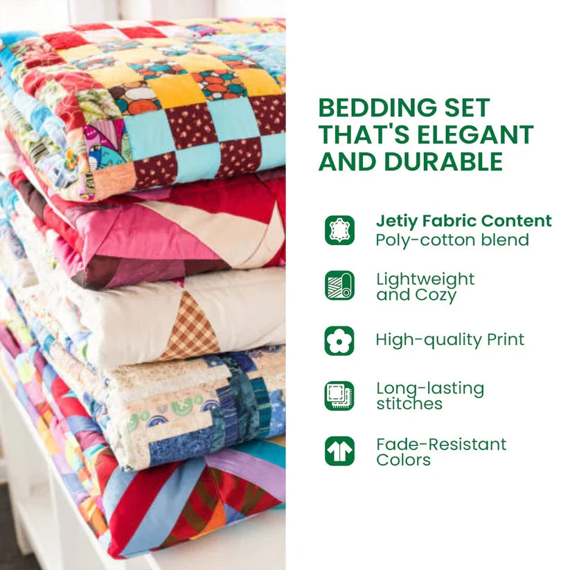 Sunflower Floral Patchwork Quilted Bedding Set LD83