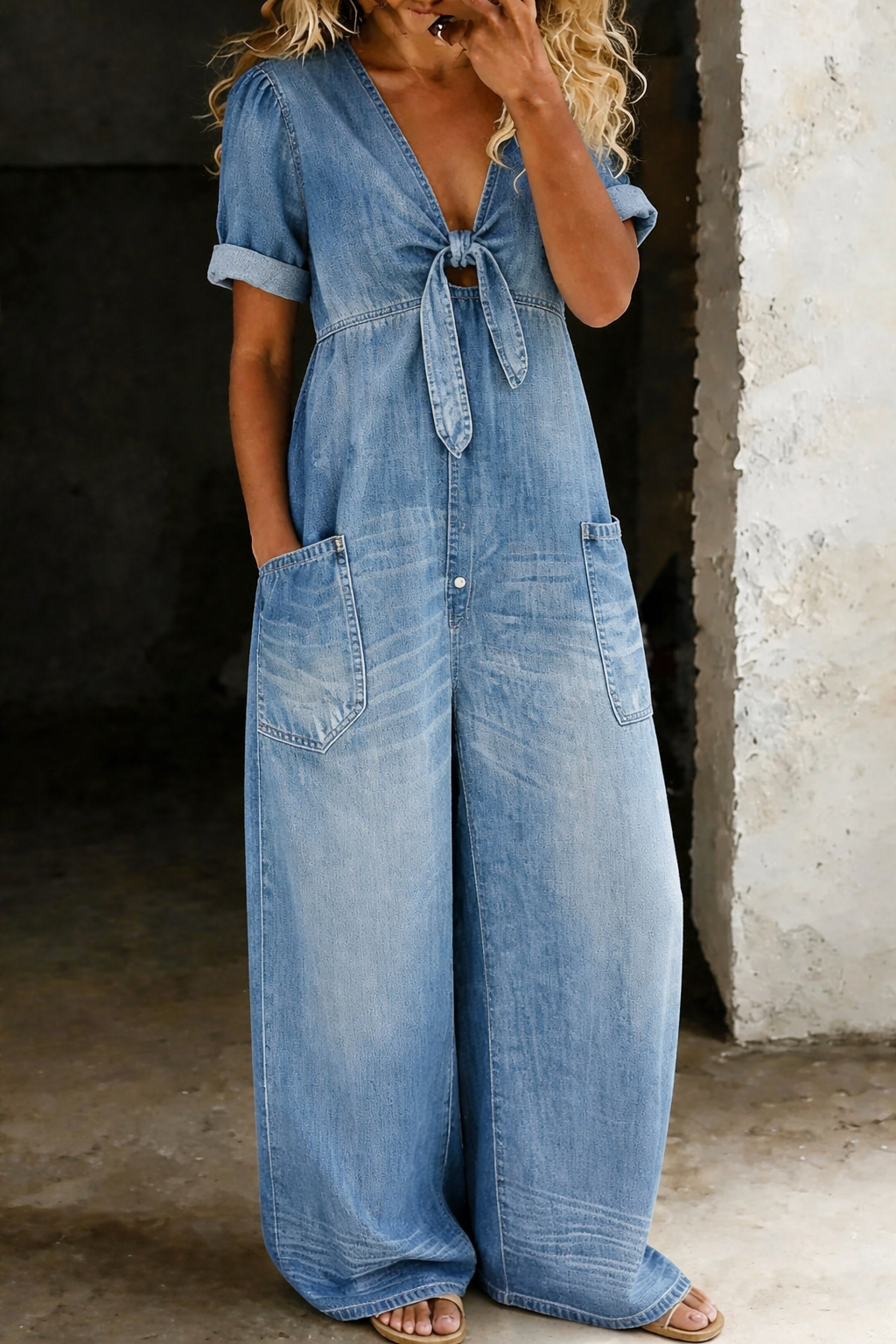MAYA DENIM ROMPER
