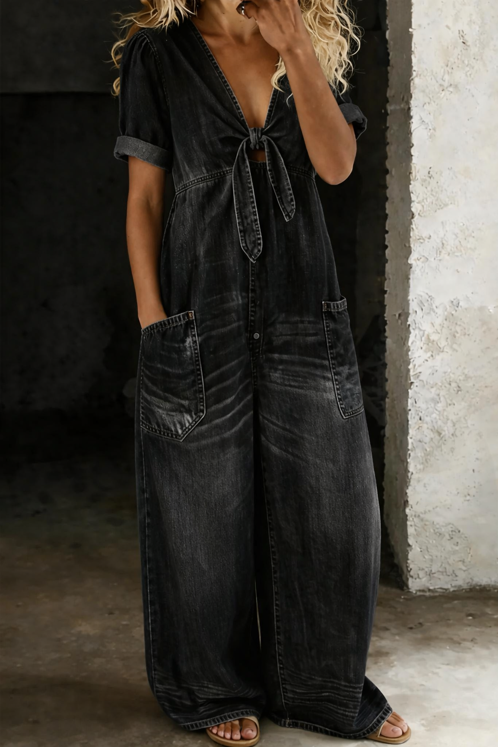 MAYA DENIM ROMPER