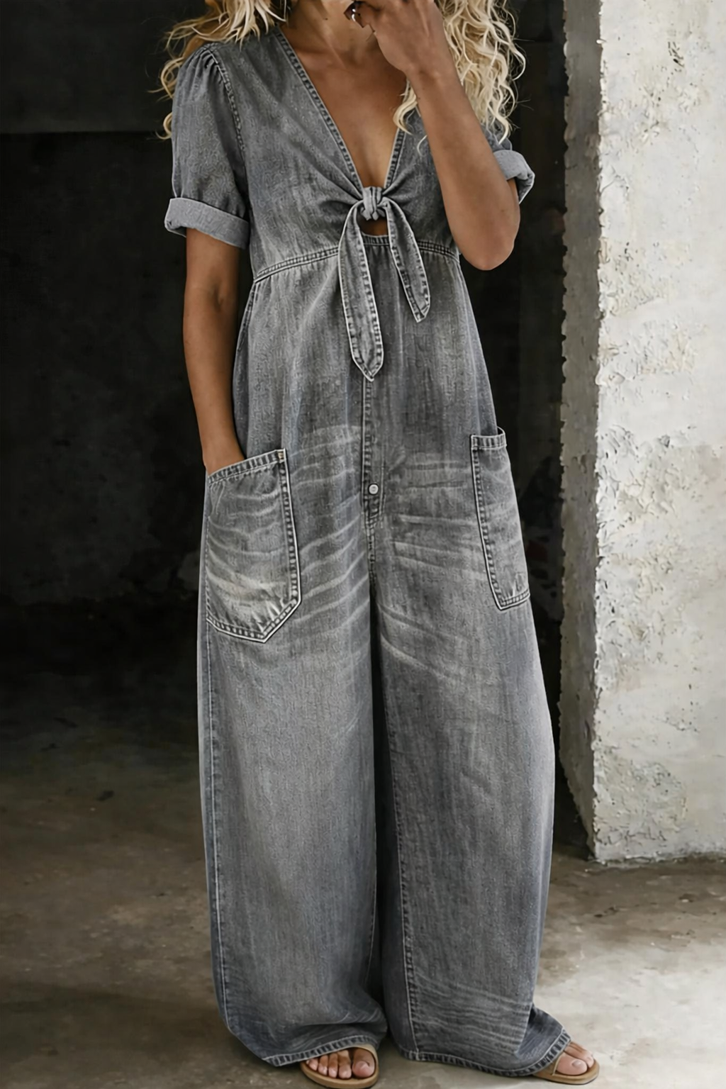 MAYA DENIM ROMPER