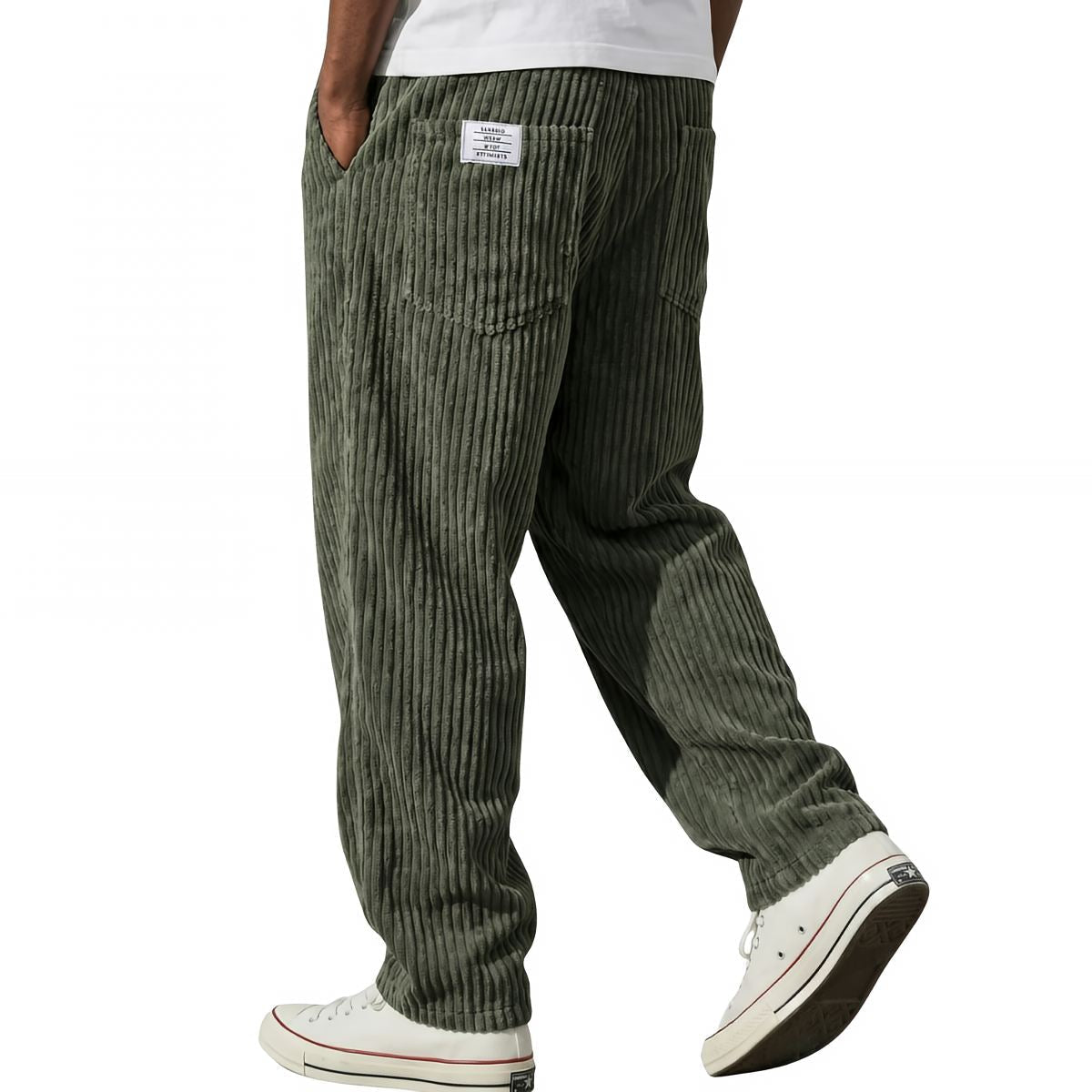 Men's Corduroy Pants with Elastic Waist