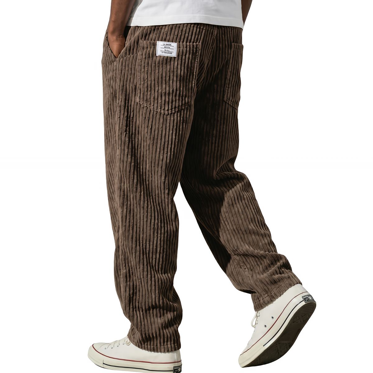 Men's Corduroy Pants with Elastic Waist