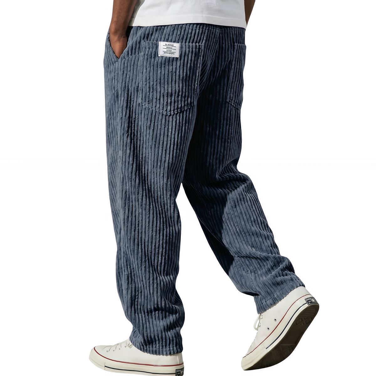 Men's Corduroy Pants with Elastic Waist