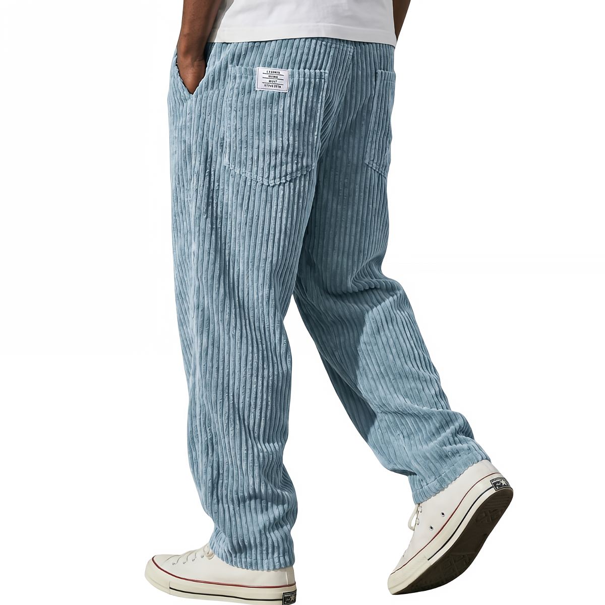 Men's Corduroy Pants with Elastic Waist