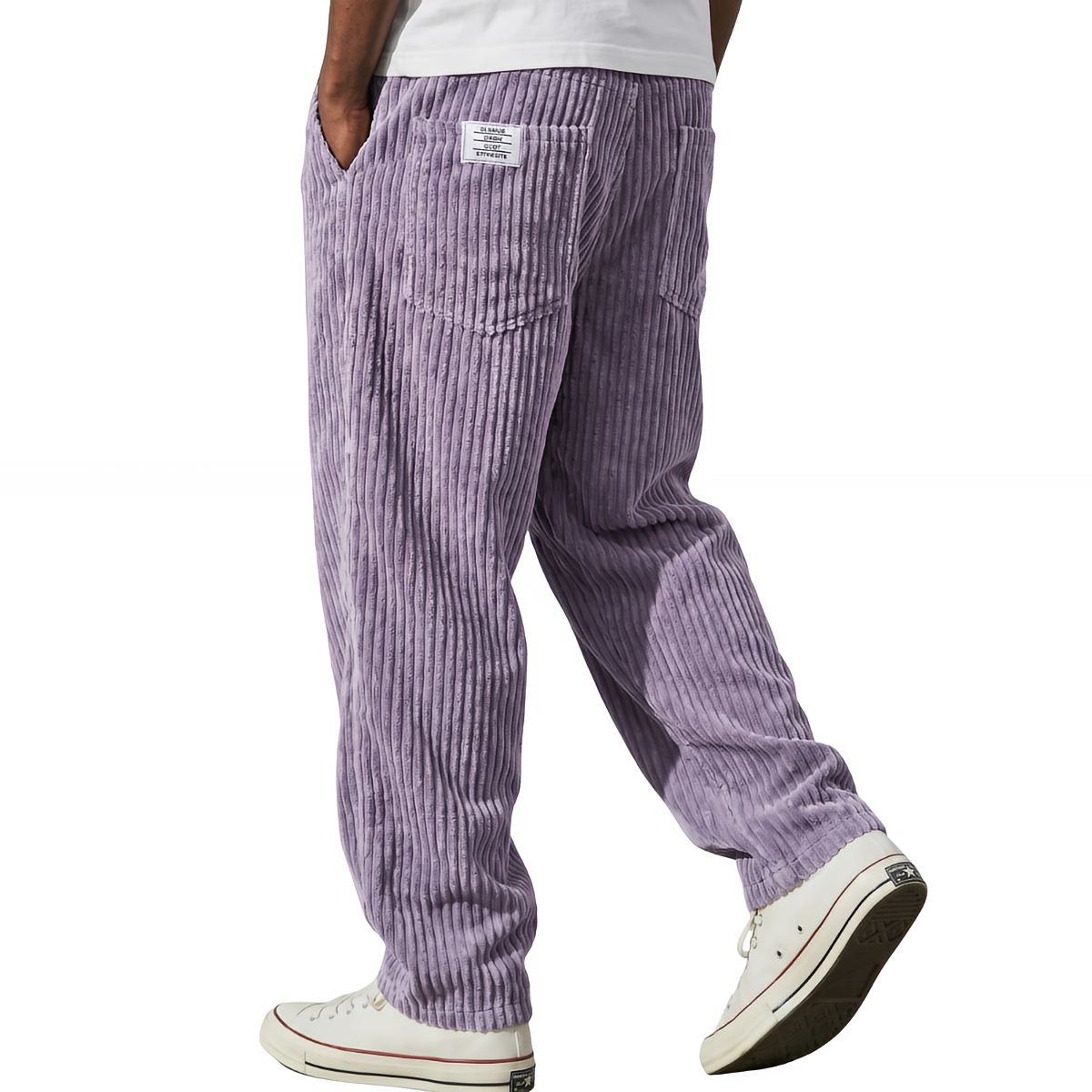 Men's Corduroy Pants with Elastic Waist