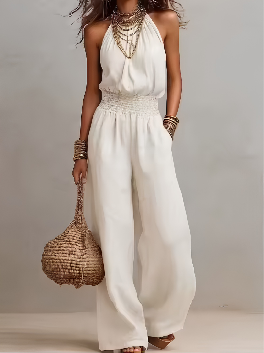 WIDE-LEG LINEN JUMPSUIT