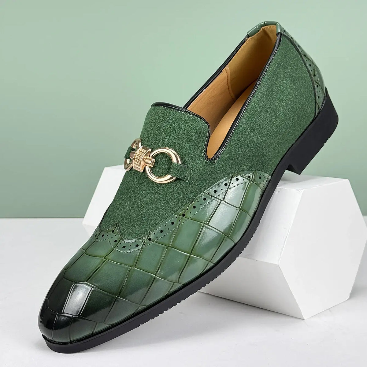 LEATHER BUCKLE LOAFERS