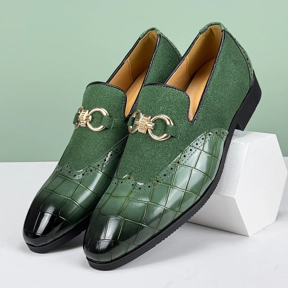 LEATHER BUCKLE LOAFERS