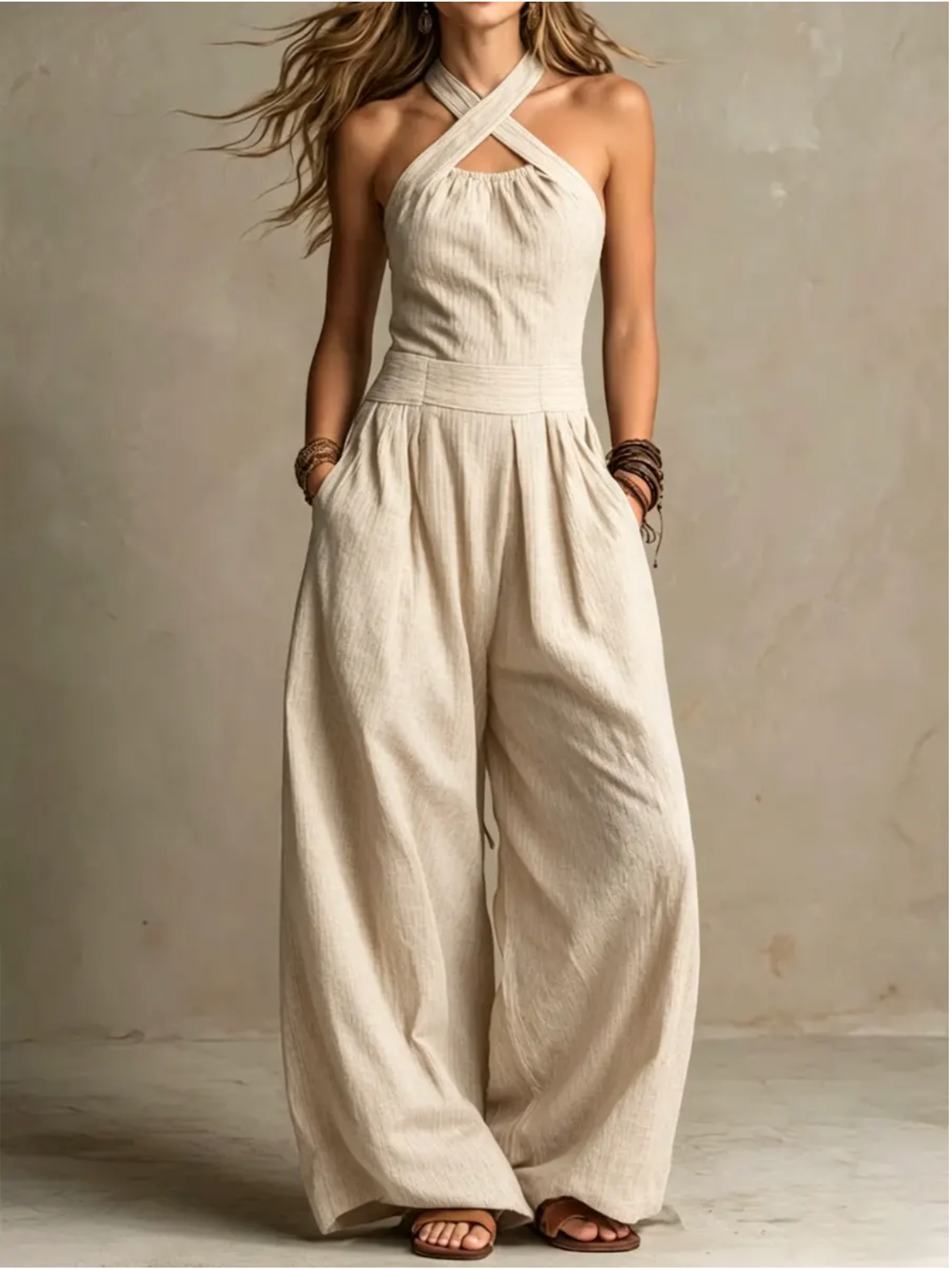 ELEGANT LINEN-COTTON JUMPSUIT