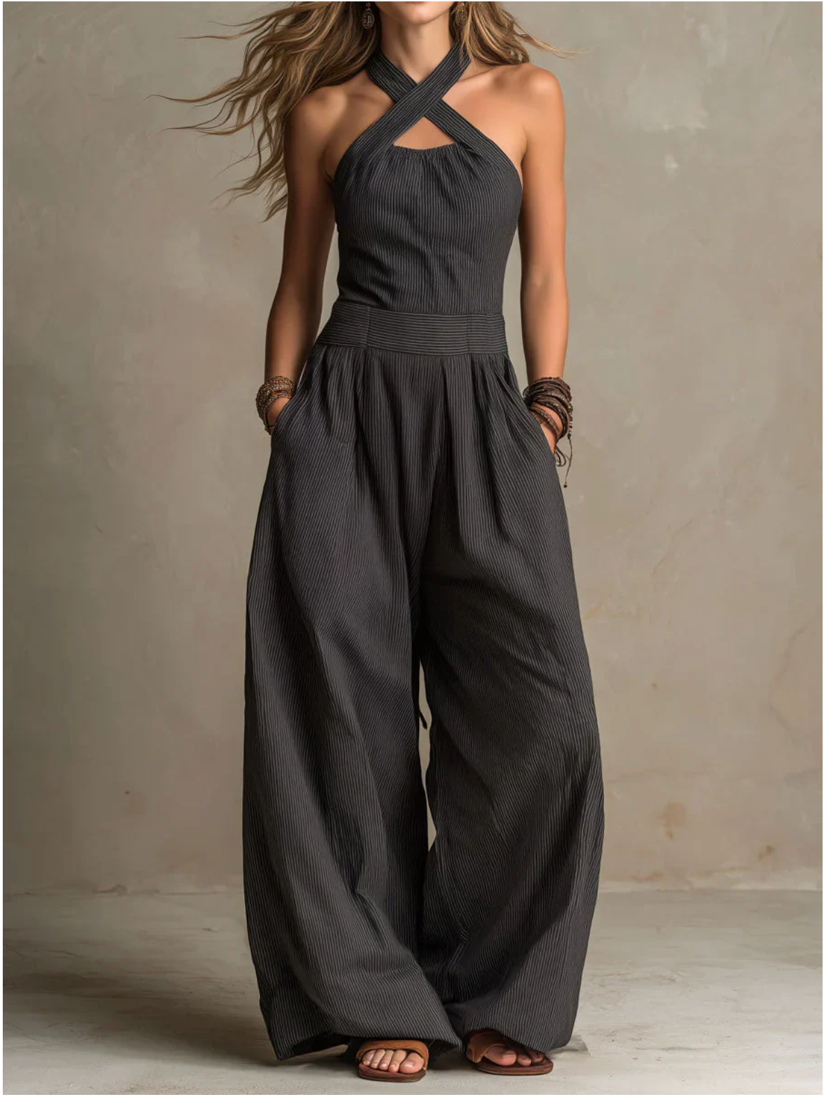 ELEGANT LINEN-COTTON JUMPSUIT
