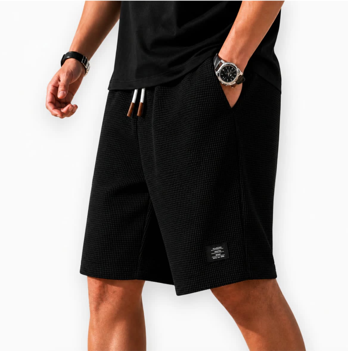 SUMMER WAFFLE BERMUDA SHORTS
