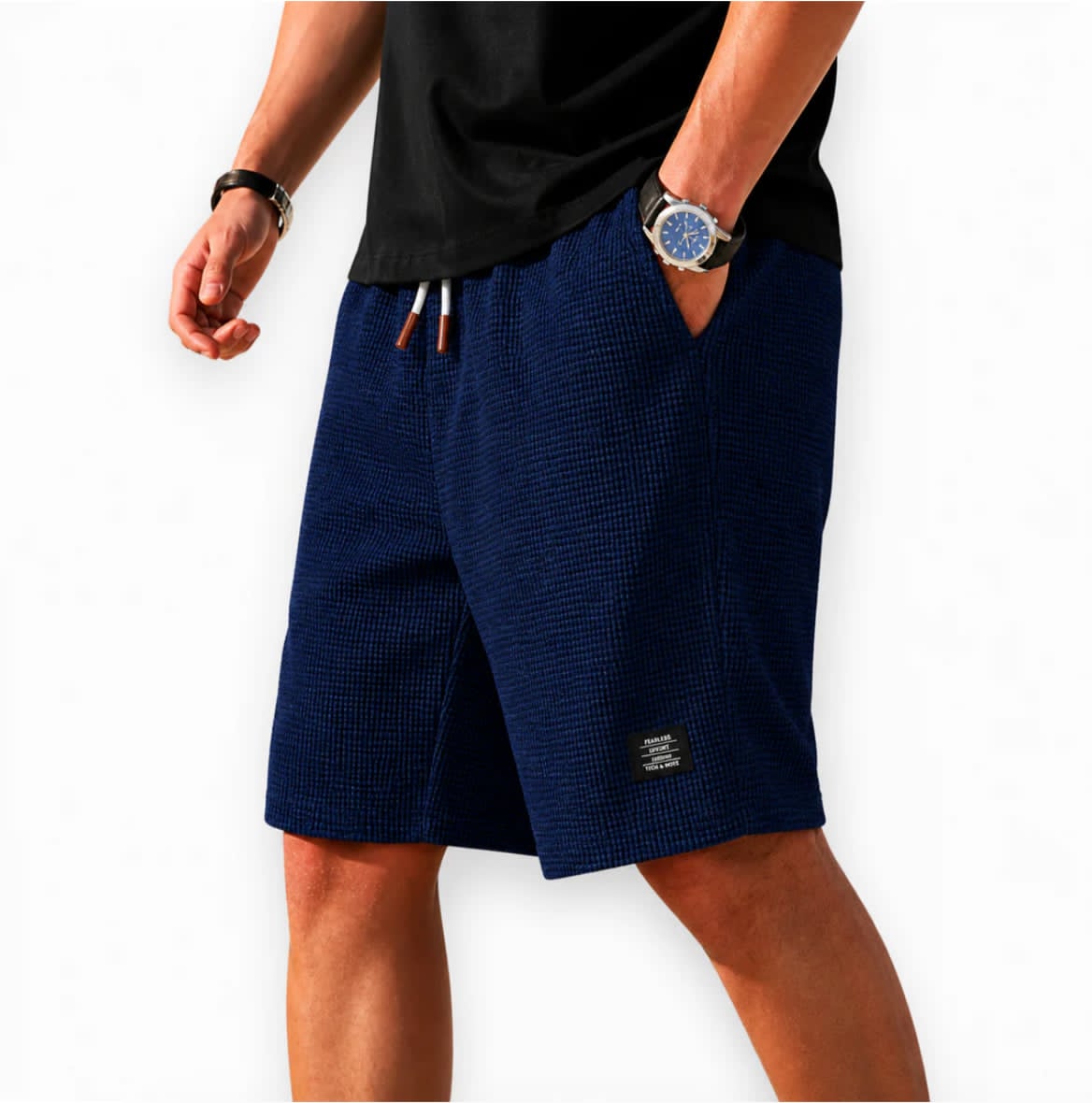 SUMMER WAFFLE BERMUDA SHORTS