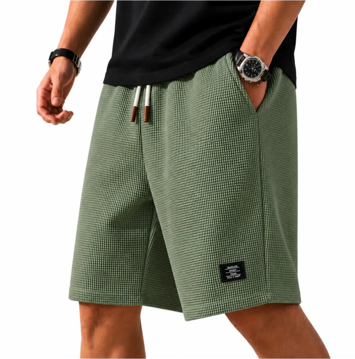 SUMMER WAFFLE BERMUDA SHORTS