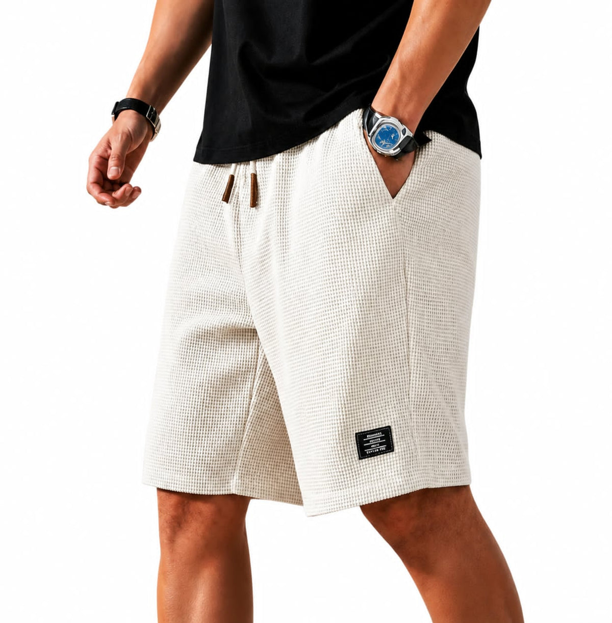 SUMMER WAFFLE BERMUDA SHORTS