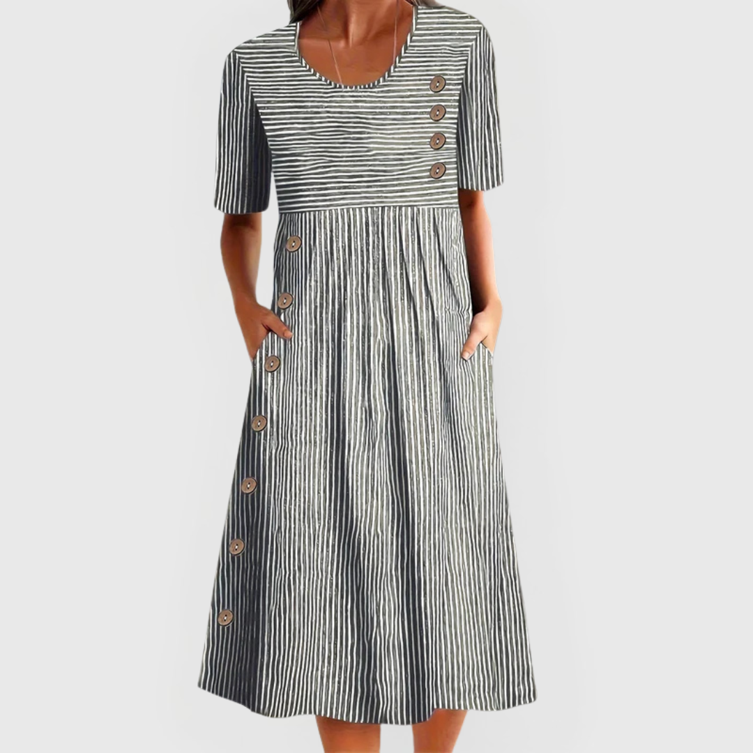 JULIA STRIPED MIDI DRESS