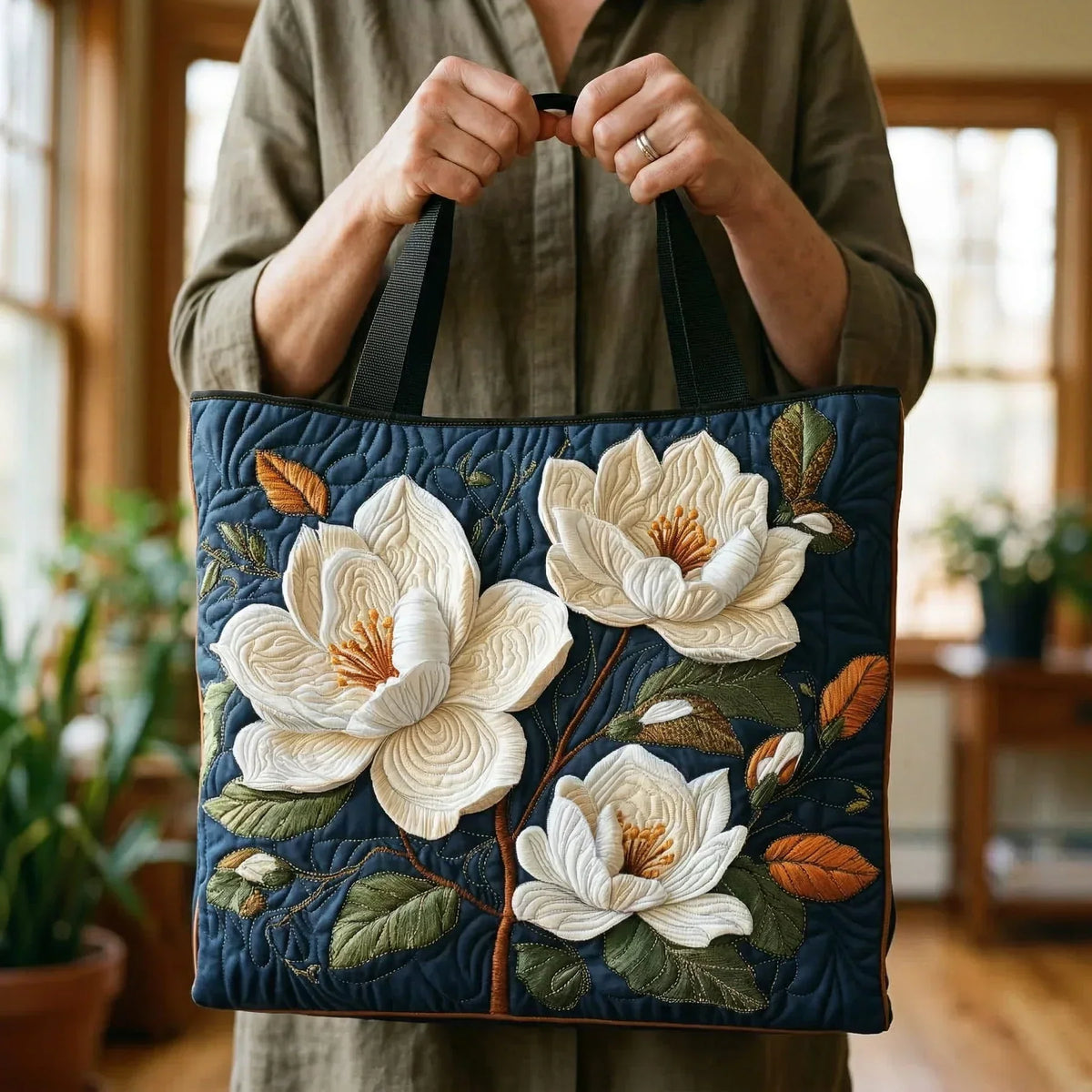 DELICATE MAGNOLIA QUILTED BAG