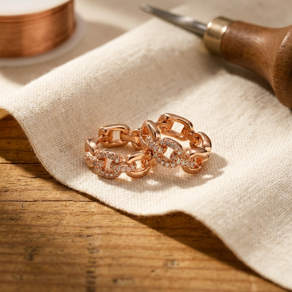 TEXTURED COPPER NUGGET EARRINGS